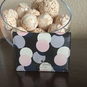 Kate Spade-Meghan Gallery Drive Card Holder (Neutrel-Multi 🩷🤍) Storybook Lined